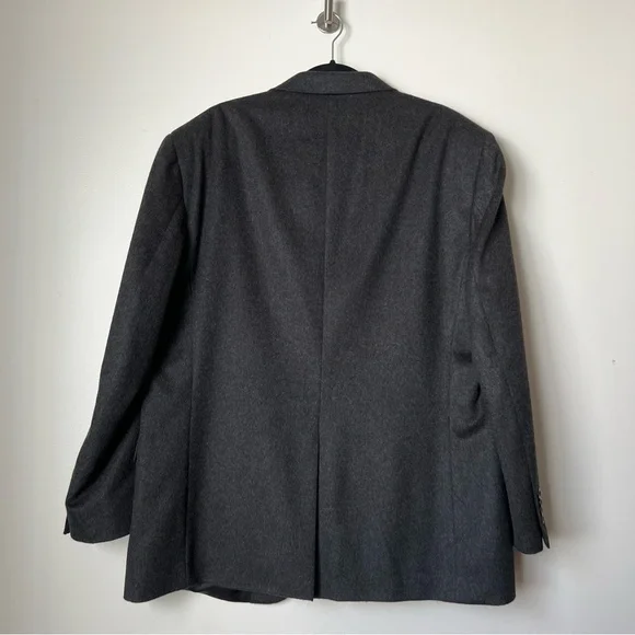 Jos A Bank Gordon Mens Cashmere Sport Coat 46R Dark Gray Jacket Blazer
